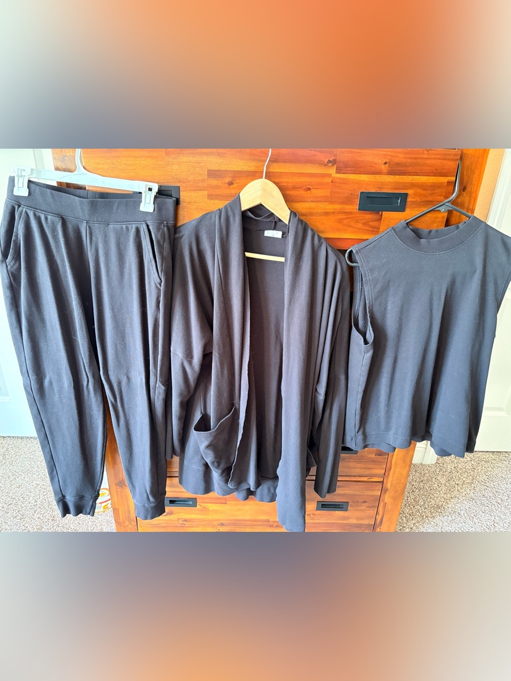 Black Women's Travel Joggers & Cardigan Set - PACT
